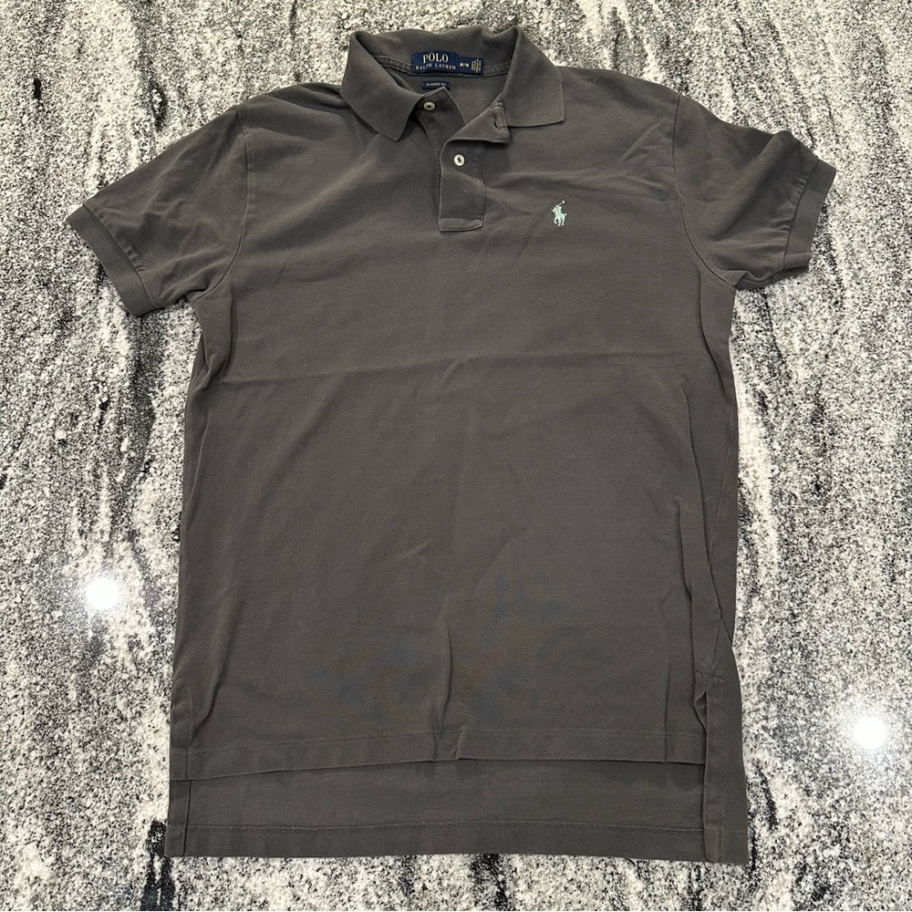 Polo Ralph Lauren Polo Shirt Adult Medium Dark Gray Cotton Short Sleeve Mens